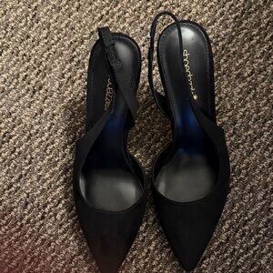 Shoe Dazzle Black Slingback Heels